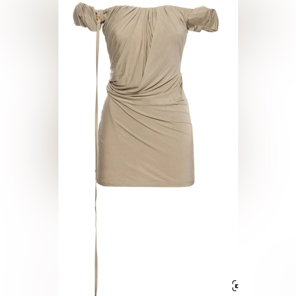 Jacquemus OFF SHOULDER CICERI MINI DRESS LIGHT KHAKI - Picture 3 of 5
